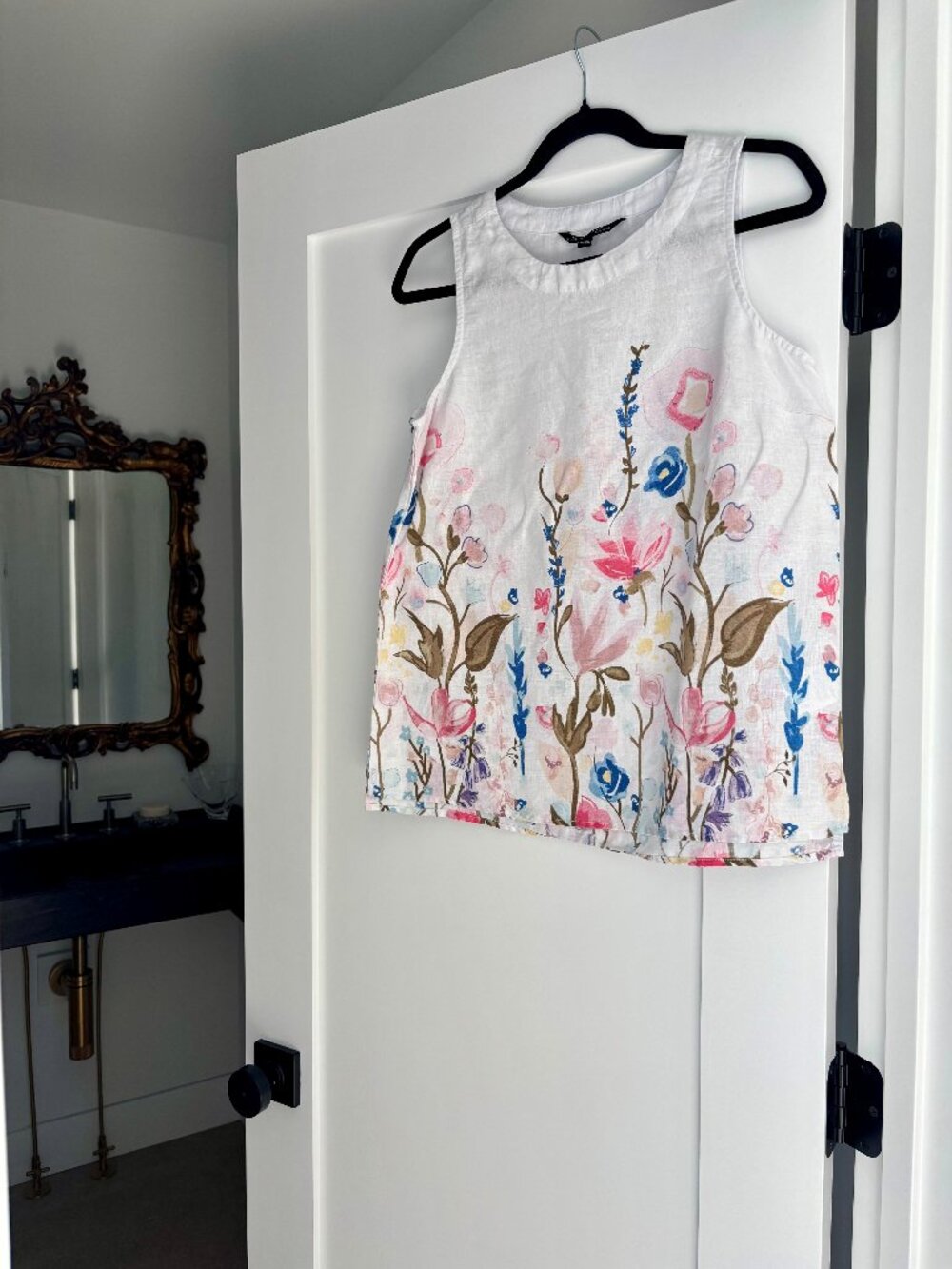 Charlie B Floral Linen Blend Tank Top | Size XS